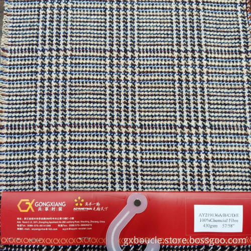Boucle Fashion Plaid with gold Lurex fabric